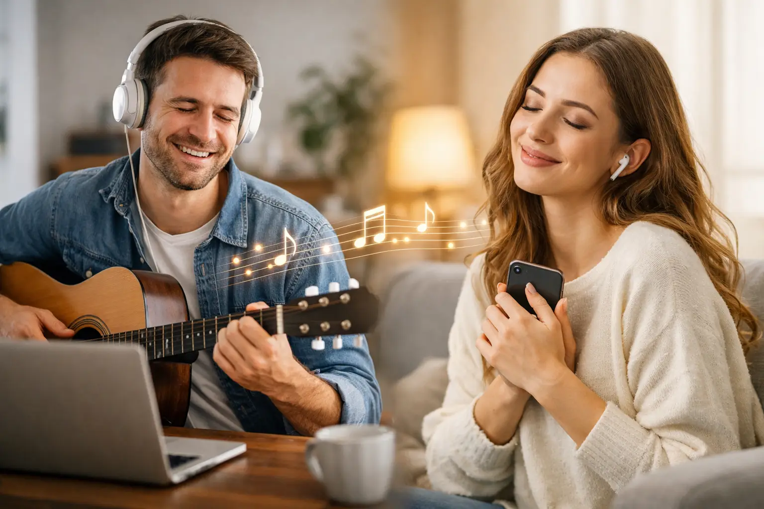 Persona en USA enviando una canción personalizada a su familia en México.